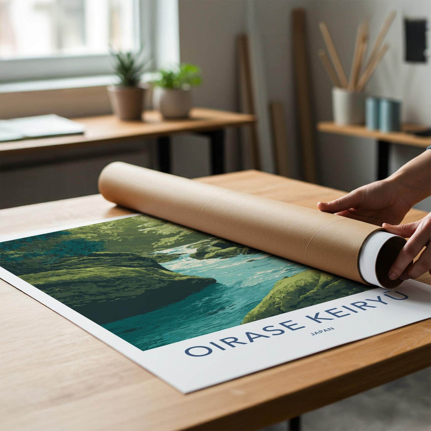 Oirase Keiryu Poster - Japan Travel Art - Lush Forest River Home Decor