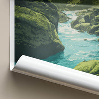 Oirase Keiryu Poster - Japan Travel Art - Lush Forest River Home Decor