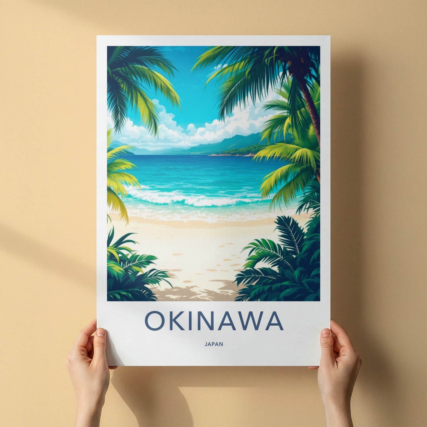 Okinawa Poster - Japan Travel Art - Sunny Beach Palms Home Decor