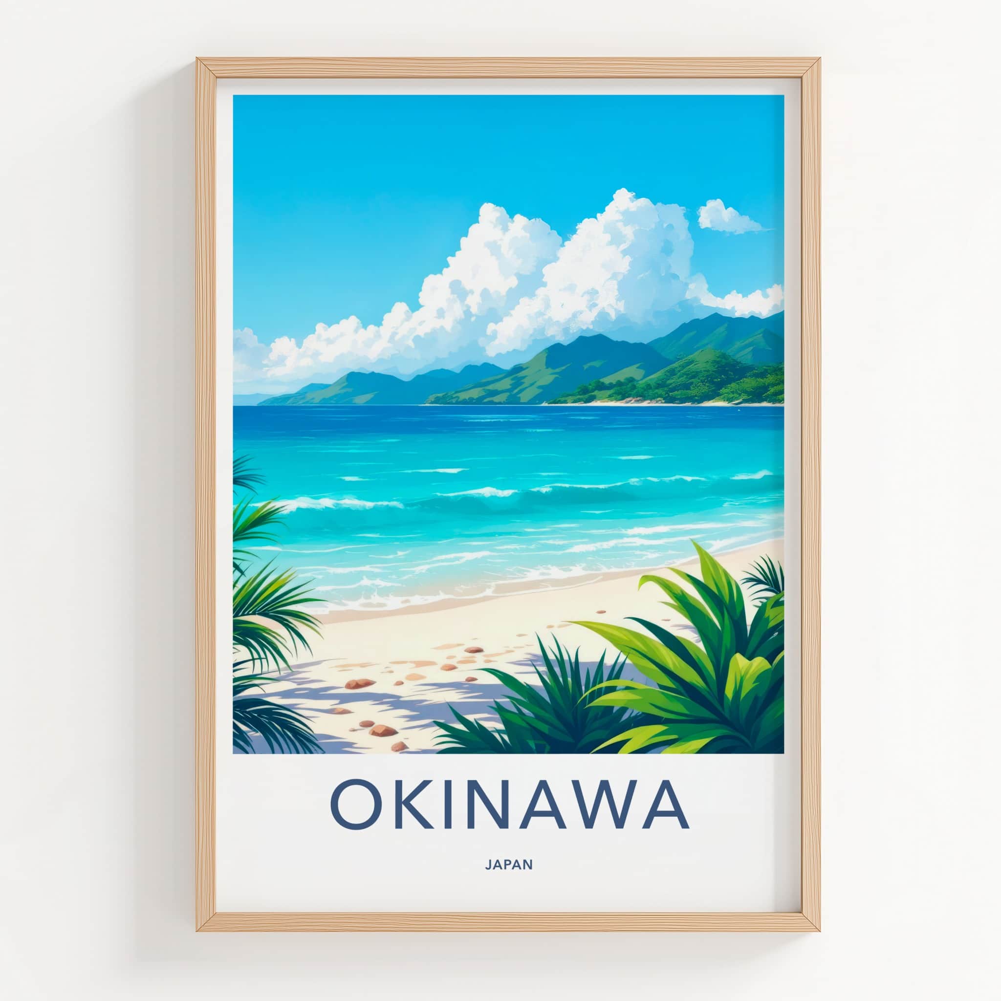 Okinawa Poster - Japan Travel Art - Tropical Beach Ocean Home Decor