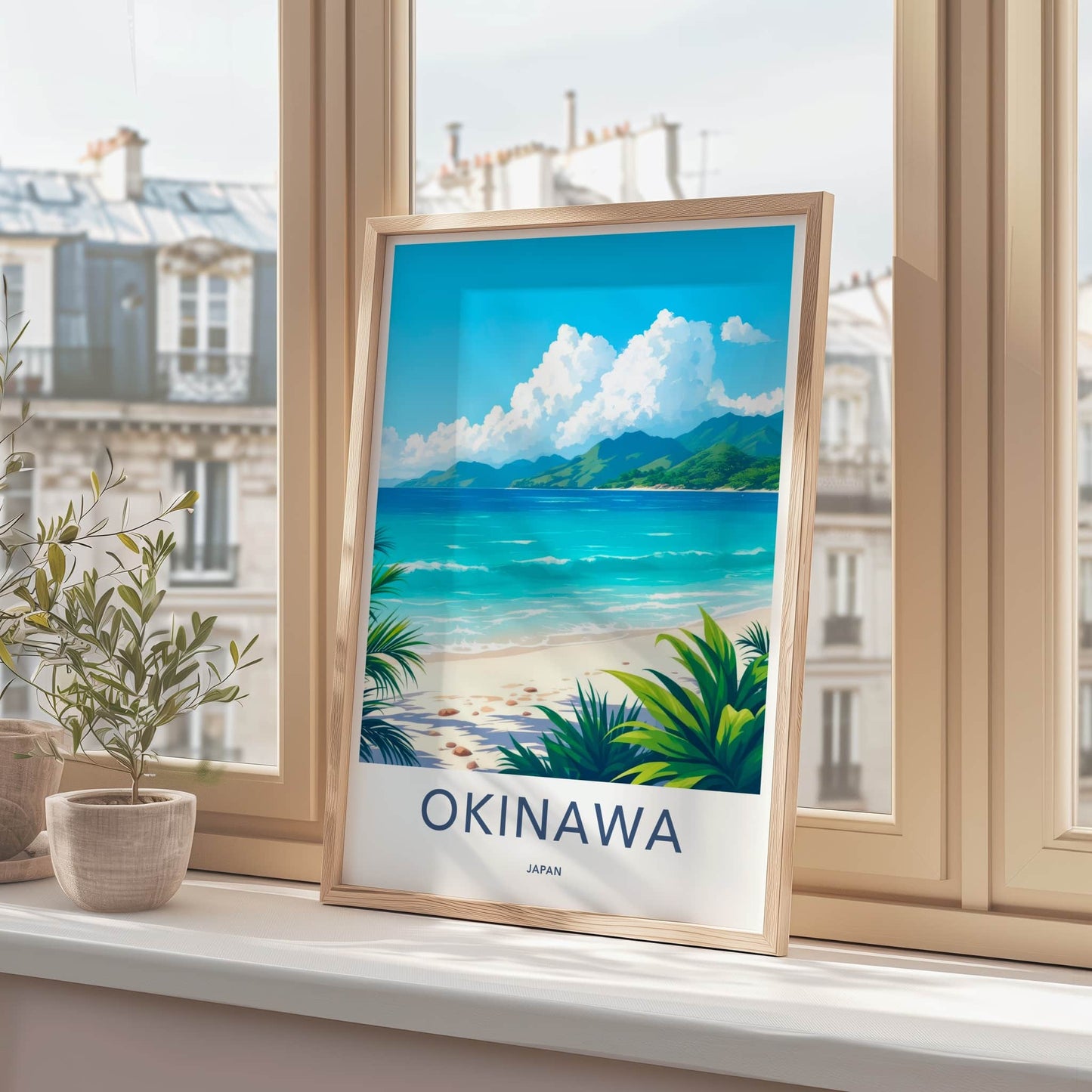 Okinawa Poster - Japan Travel Art - Tropical Beach Ocean Home Decor