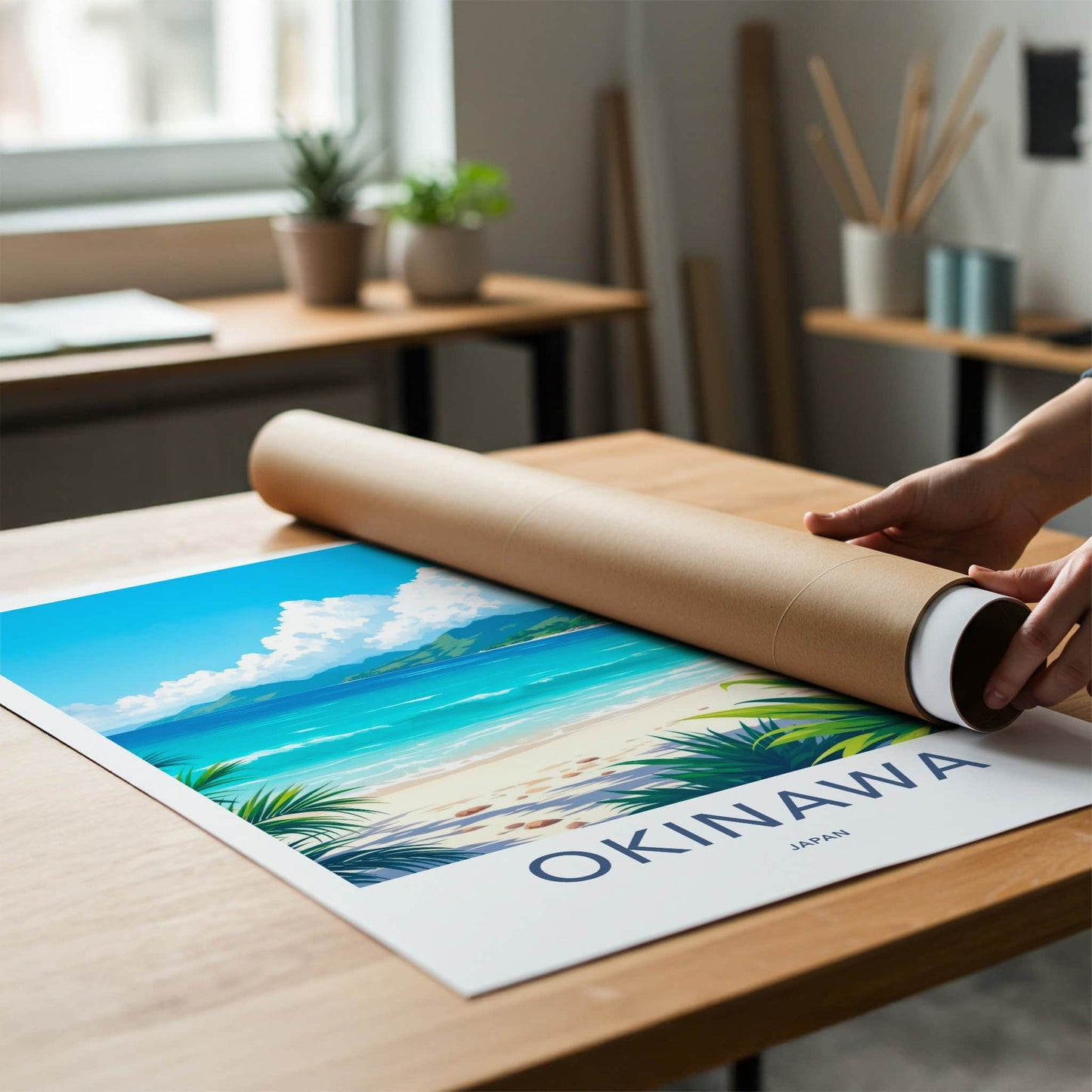 Okinawa Poster - Japan Travel Art - Tropical Beach Ocean Home Decor