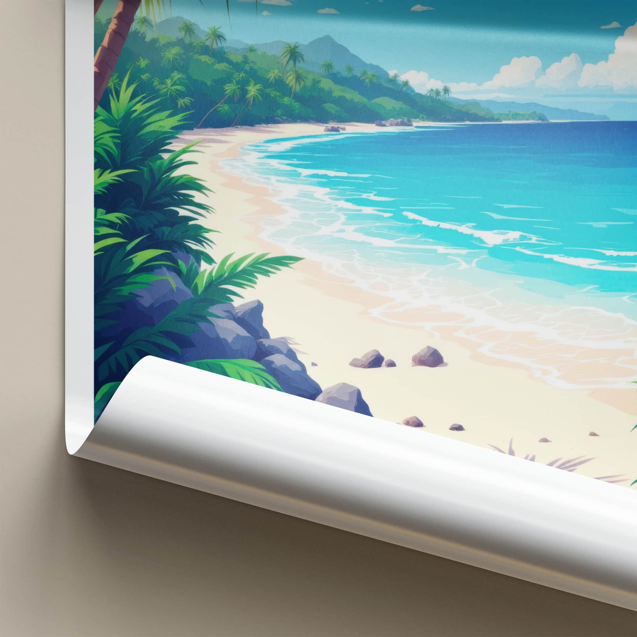 Okinawa Poster - Japan Travel Art - Tropical Beach Palms Home Decor