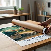 Oklahoma Poster - Oklahoma Travel Art - Collegiate Building Lawn Home Decor