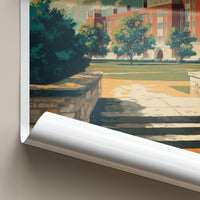 Oklahoma Poster - Oklahoma Travel Art - Collegiate Building Lawn Home Decor