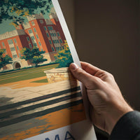 Oklahoma Poster - Oklahoma Travel Art - Collegiate Building Lawn Home Decor
