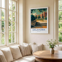 Oklahoma Poster - Oklahoma Travel Art - Collegiate Building Lawn Home Decor