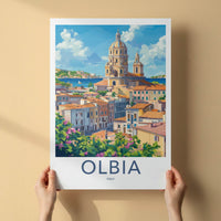 Olbia Poster - Italy Framed Art - Vibrant Port Town Gallery Art