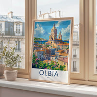Olbia Poster - Italy Framed Art - Vibrant Port Town Gallery Art