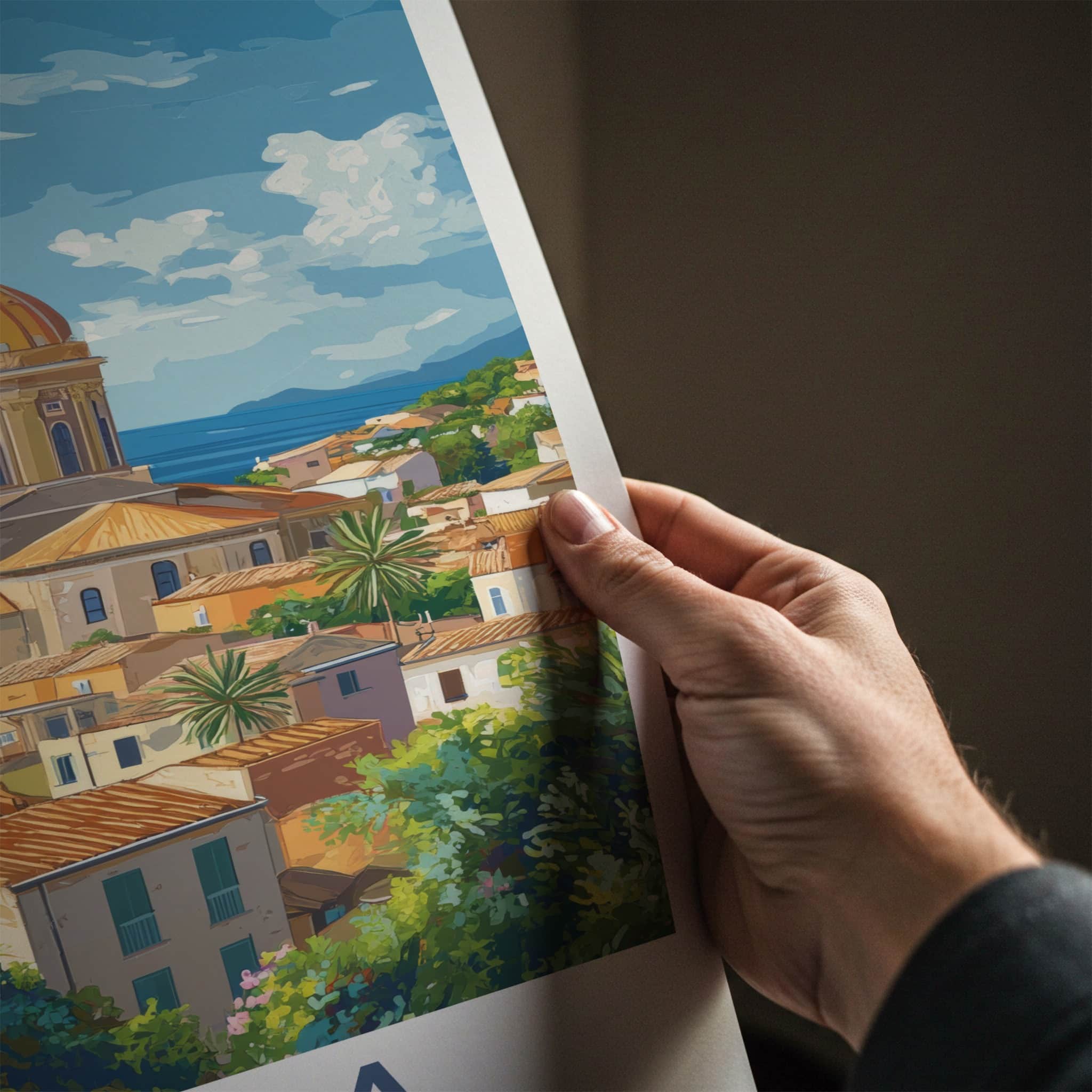 Olbia Poster - Italy Travel Print - Golden Dome Village Gallery Art