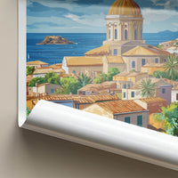 Olbia Poster - Italy Travel Print - Golden Dome Village Gallery Art