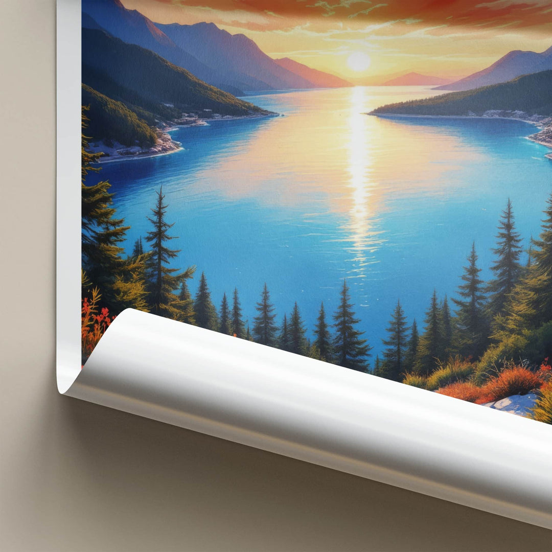Oludeniz Poster - Turkey Travel Art - Bay Sunset Landscape Home Decor
