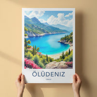 Oludeniz Poster - Turkiye Travel Art - Azure Beach Scene Home Decor