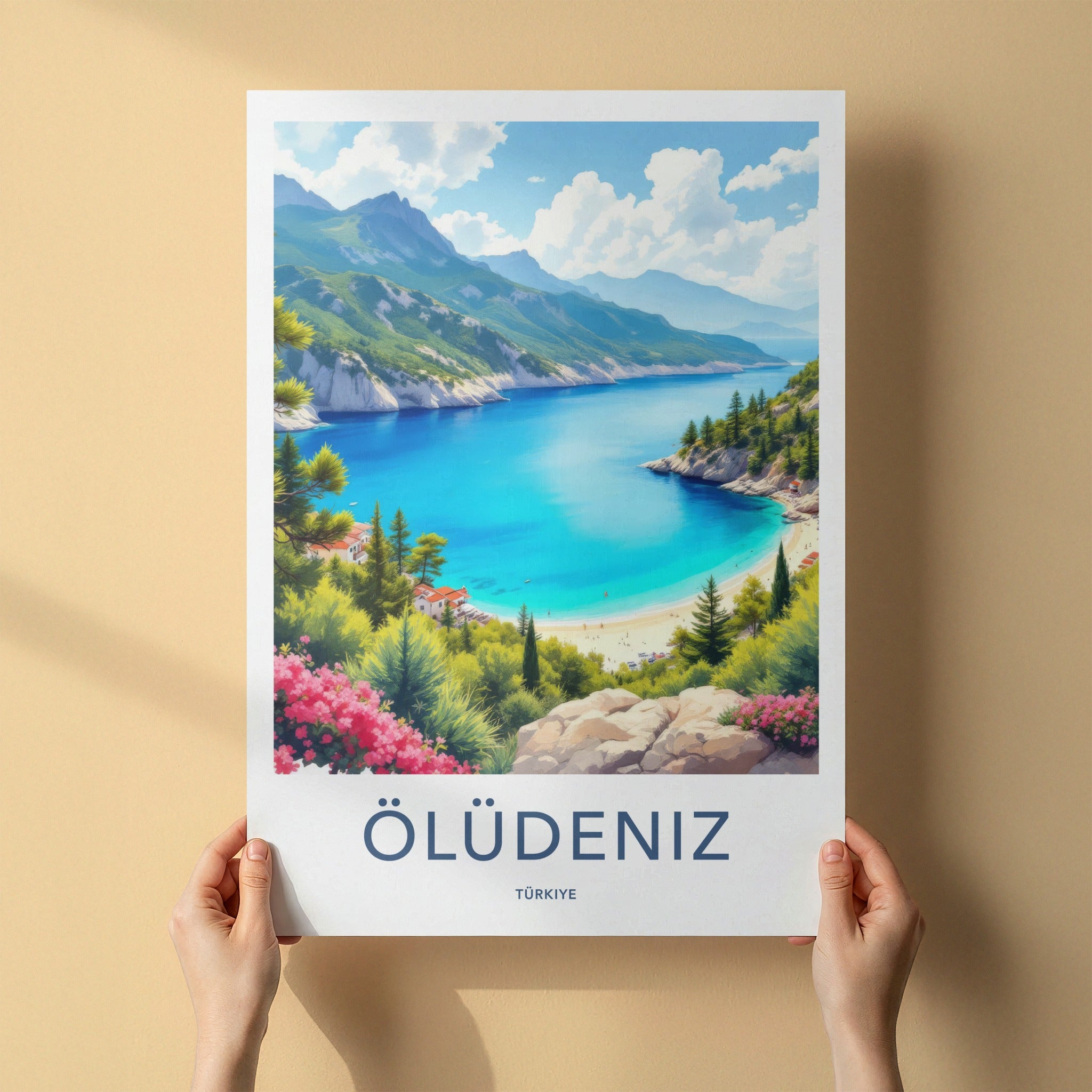 Oludeniz Poster - Turkiye Travel Art - Azure Beach Scene Home Decor