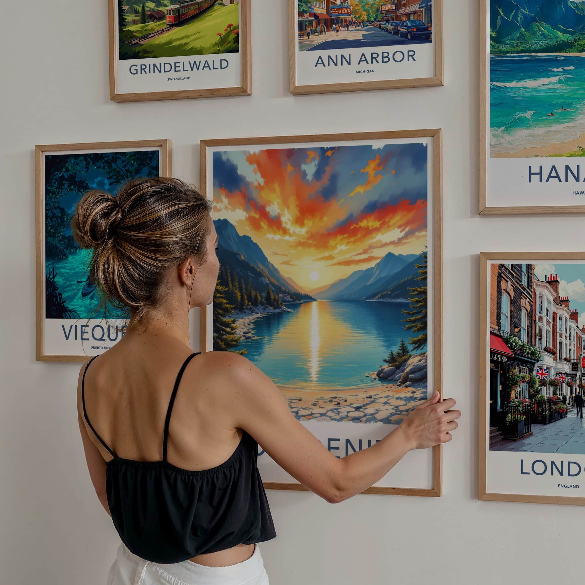 Oludeniz Poster - Turkiye Travel Art - Fiery Sky Lakeside Home Decor