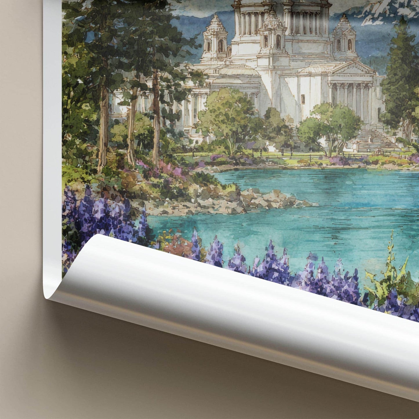Olympia Poster - Washington Art Print - Capitol Lake Mountain Home Decor