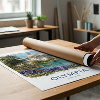 Olympia Poster - Washington Art Print - Capitol Lake Mountain Home Decor