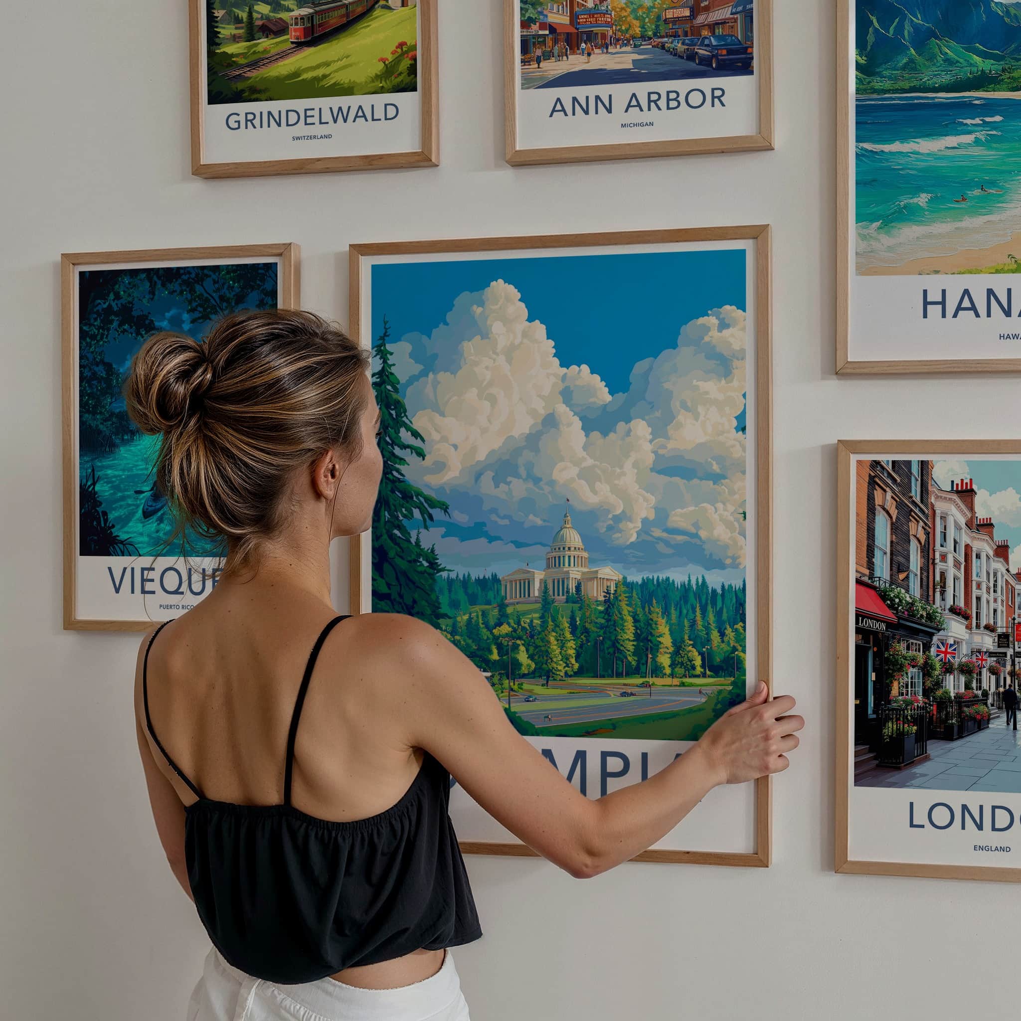 Olympia Poster - Washington Travel Art - State Capitol Hill Home Decor