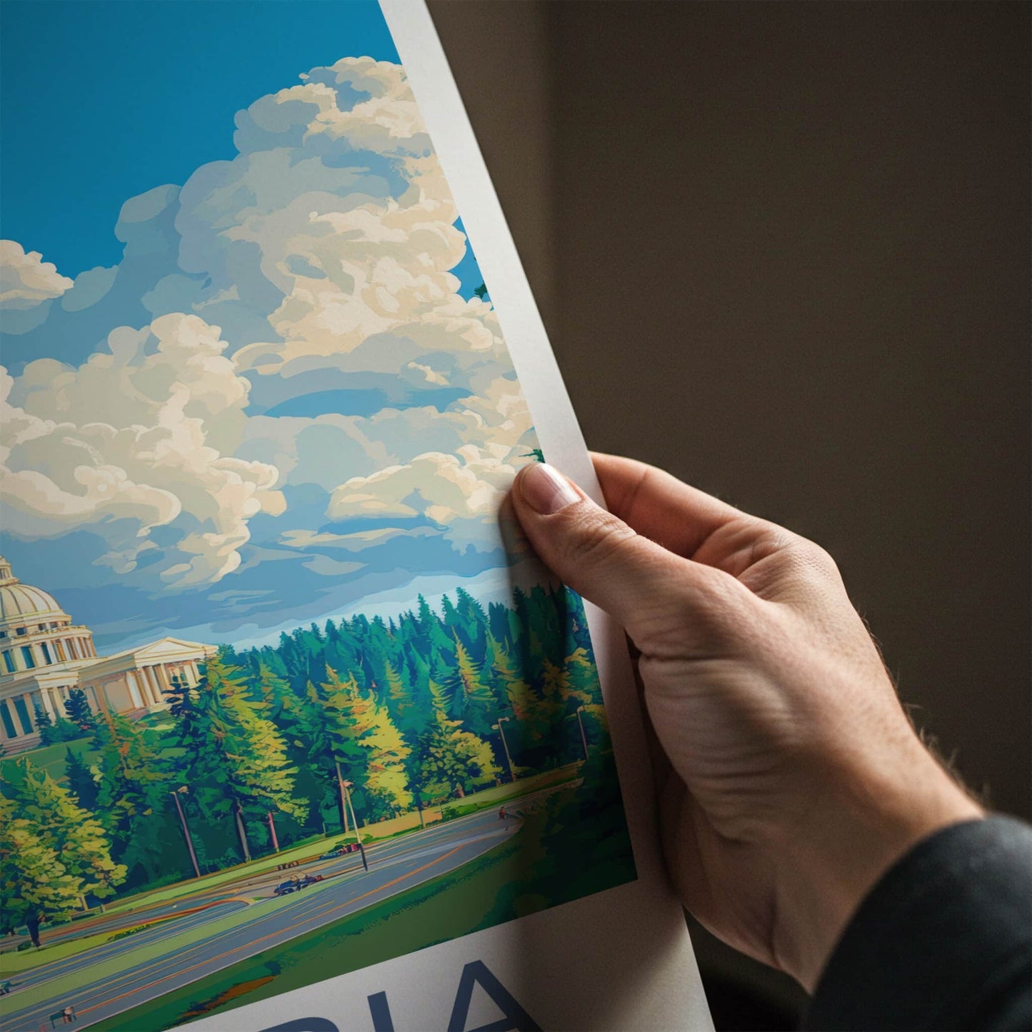 Olympia Poster - Washington Travel Art - State Capitol Hill Home Decor