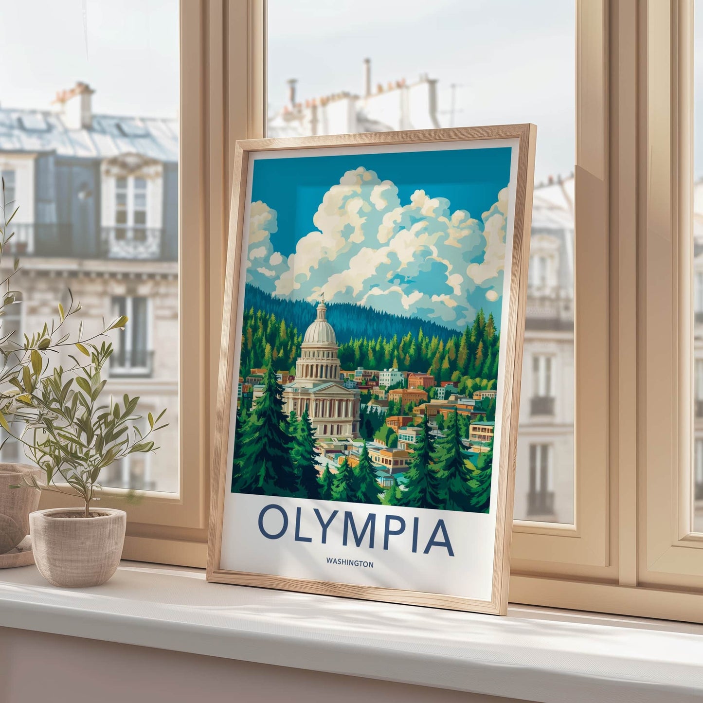 Olympia Poster - Washington Wall Art - Capitol Forest City Home Decor