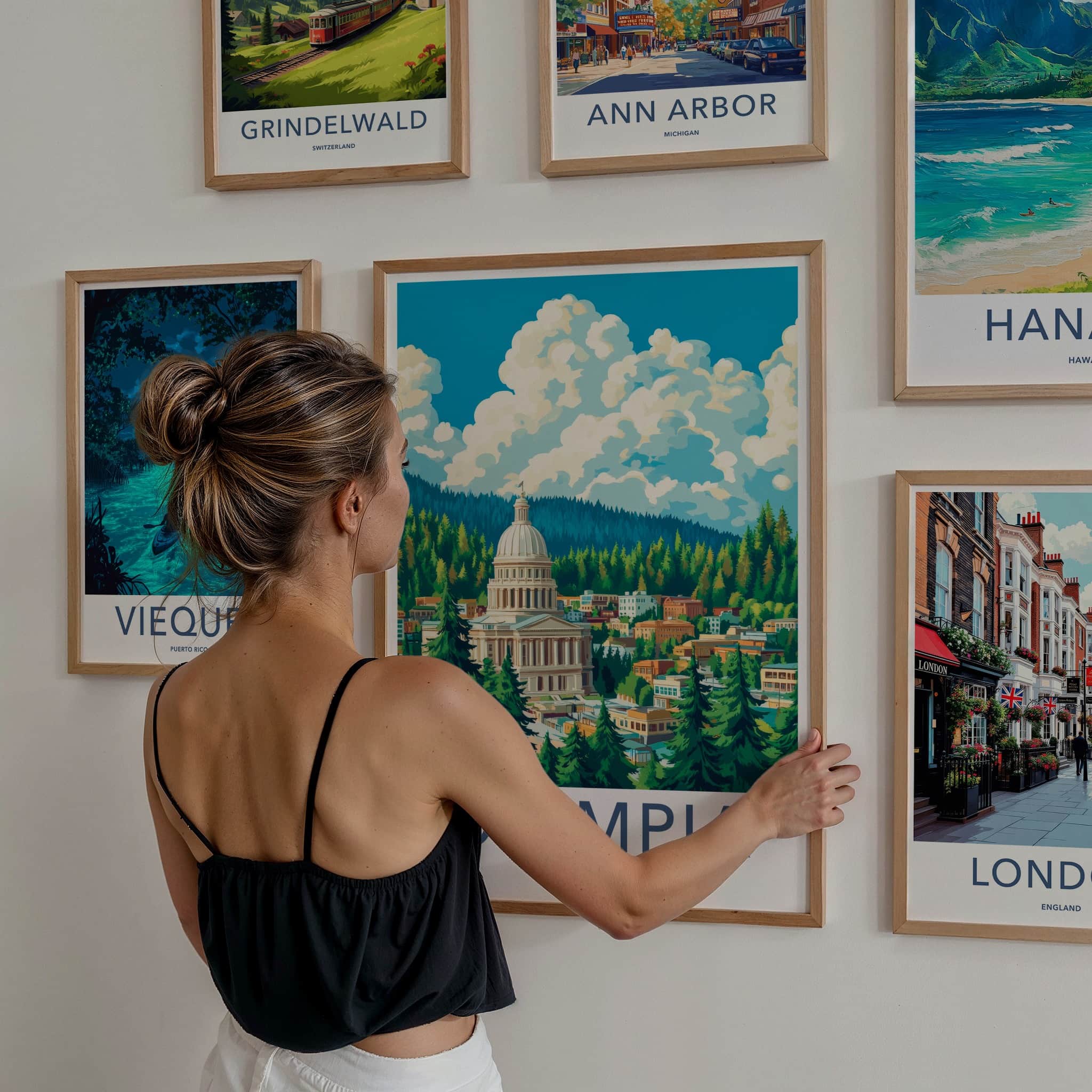 Olympia Poster - Washington Wall Art - Capitol Forest City Home Decor
