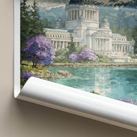 Olympia Poster - Washington Wall Art - Capitol Lake Mountains Home Decor