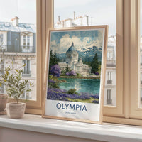 Olympia Poster - Washington Wall Art - Capitol Lake Mountains Home Decor