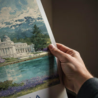Olympia Poster - Washington Wall Art - Capitol Lake Mountains Home Decor