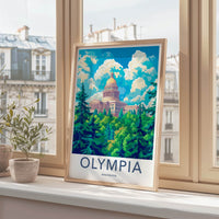 Olympia Poster - Washington Wall Art - Dome Building Greenery Home Decor