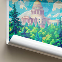 Olympia Poster - Washington Wall Art - Dome Building Greenery Home Decor