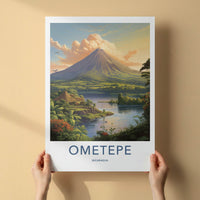 Ometepe Poster - Nicaragua Travel Art - Island Volcano Scene Home Decor