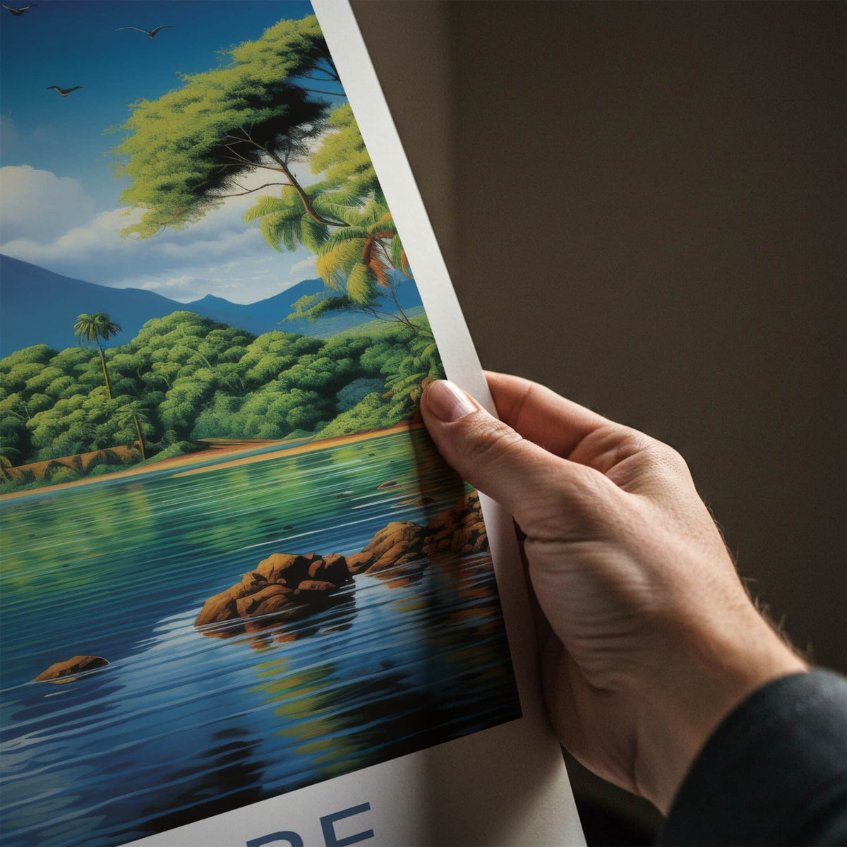Ometepe Poster - Nicaragua Travel Art - Tropical Lake Volcano Home Decor