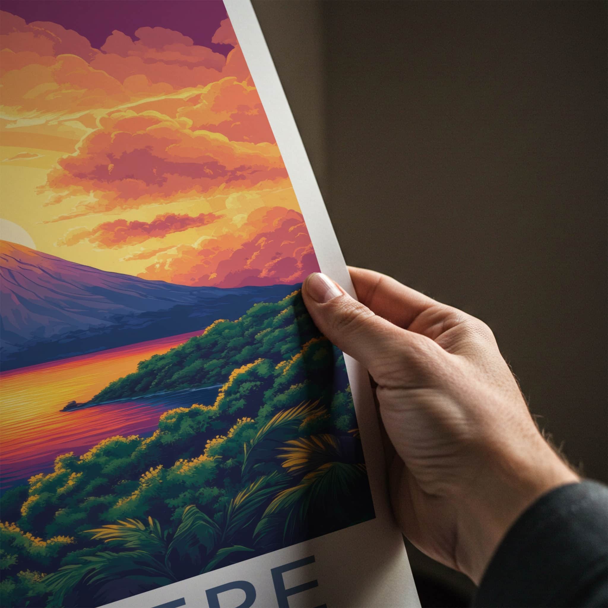 Ometepe Poster - Nicaragua Travel Art - Volcano Island Sunset Home Decor