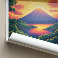 Ometepe Poster - Nicaragua Travel Art - Volcano Island Sunset Home Decor