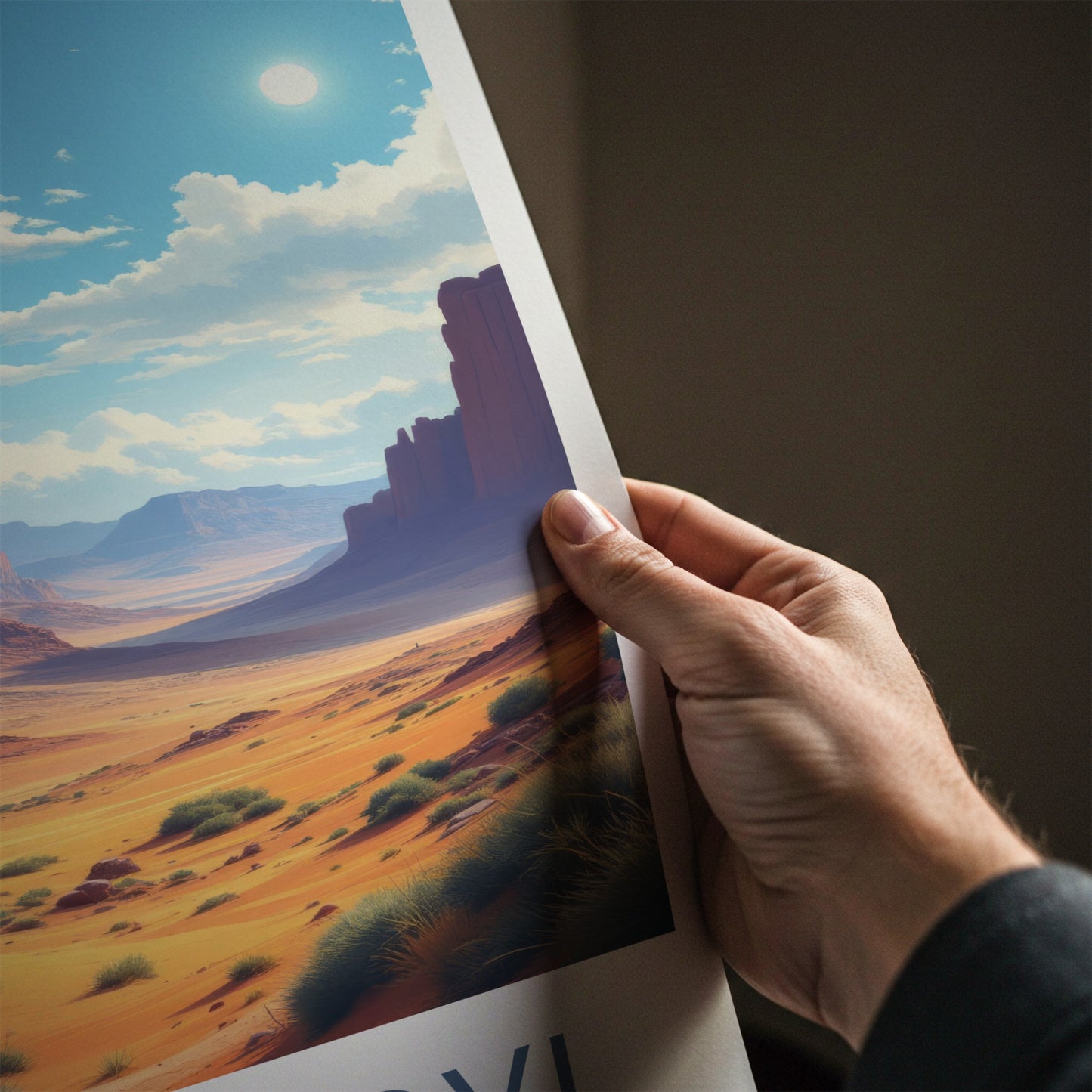 Omnogovi Poster - Mongolia Travel Art - Towering Red Cliffs Home Decor