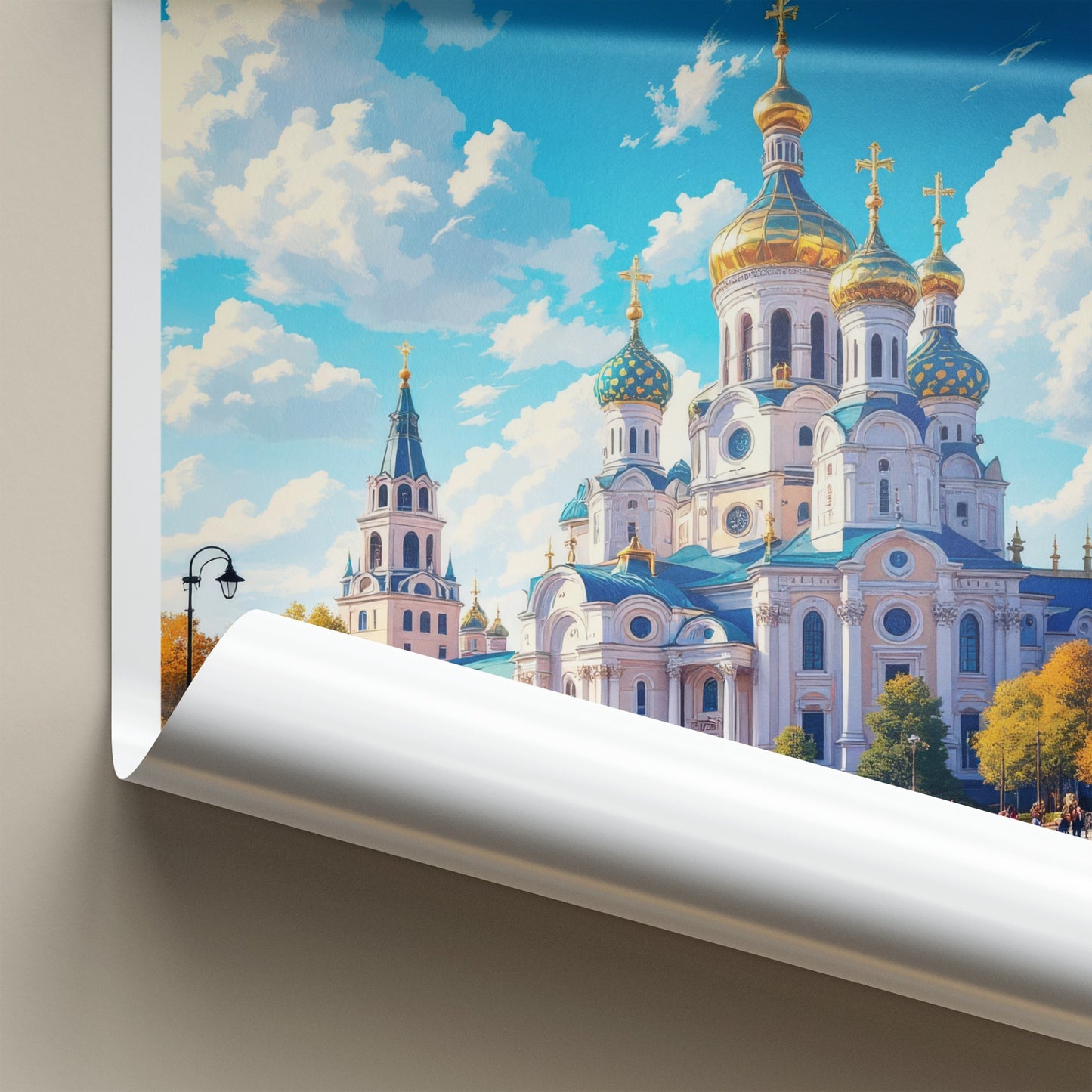 Omsk Poster - Russia Travel Art - Golden Domed Church Home Decor