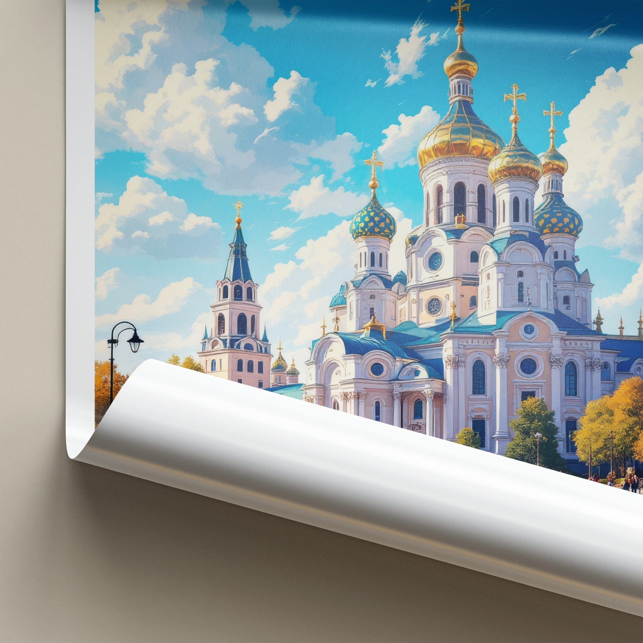 Omsk Poster - Russia Travel Art - Golden Domed Church Home Decor