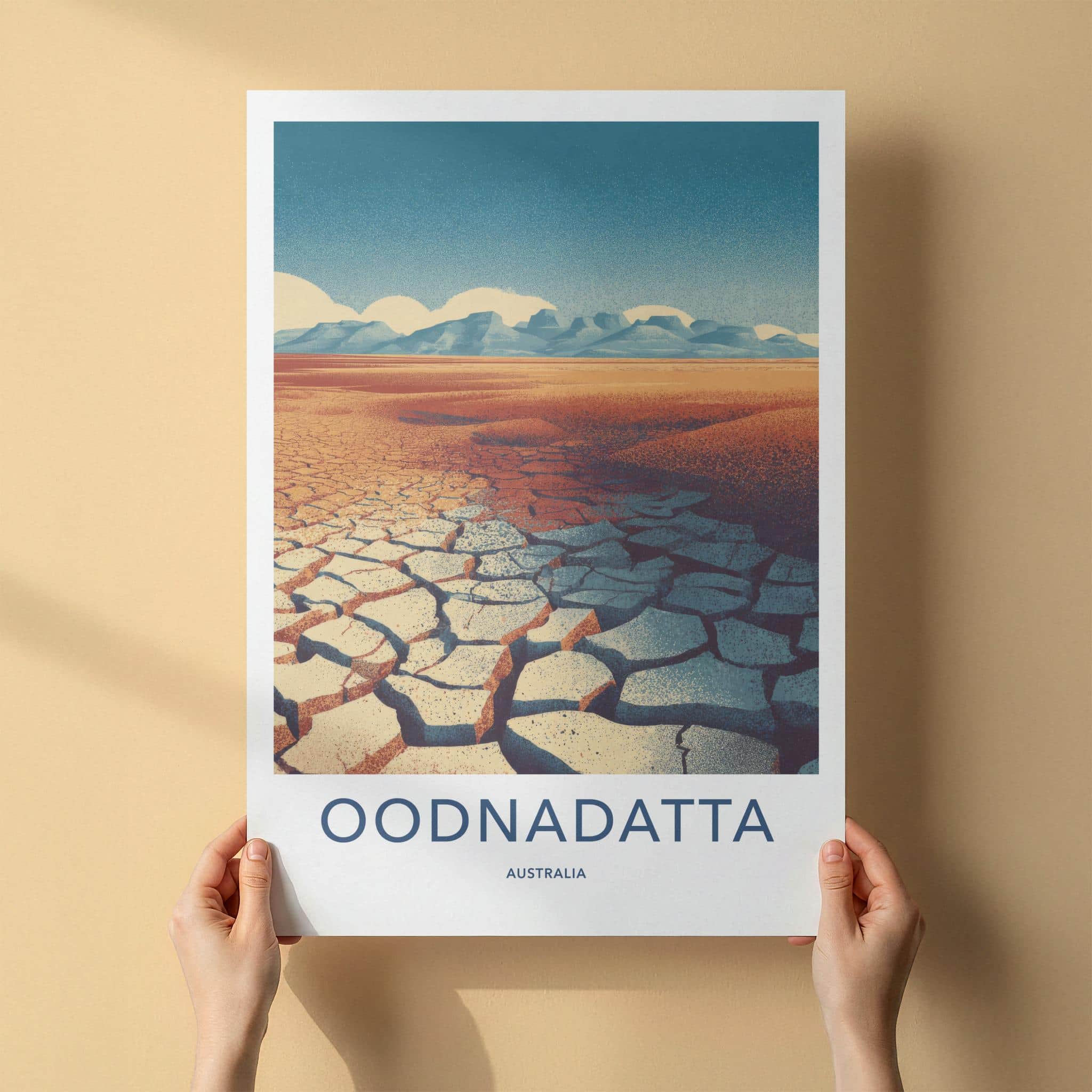 Oodnadatta Poster - Australia Travel Art - Arid Australian Landscape Wall Decor
