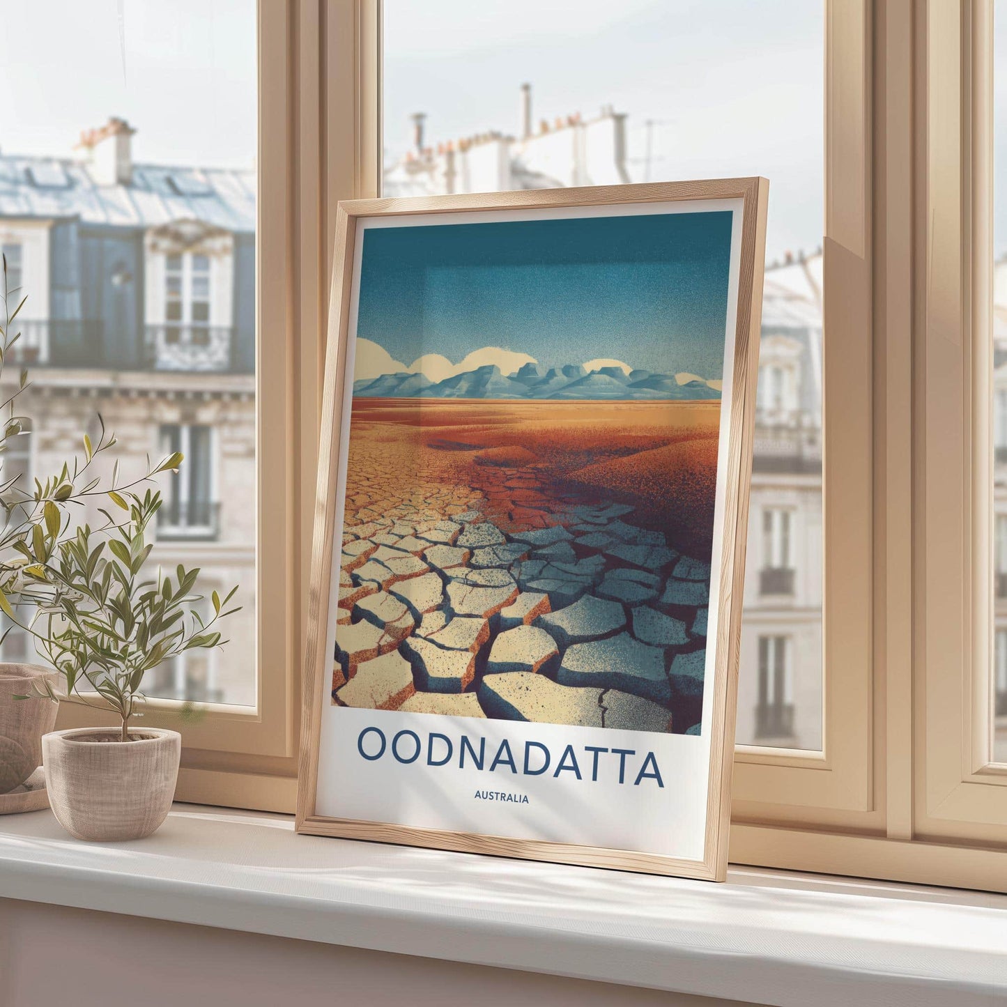 Oodnadatta Poster - Australia Travel Art - Arid Australian Landscape Wall Decor