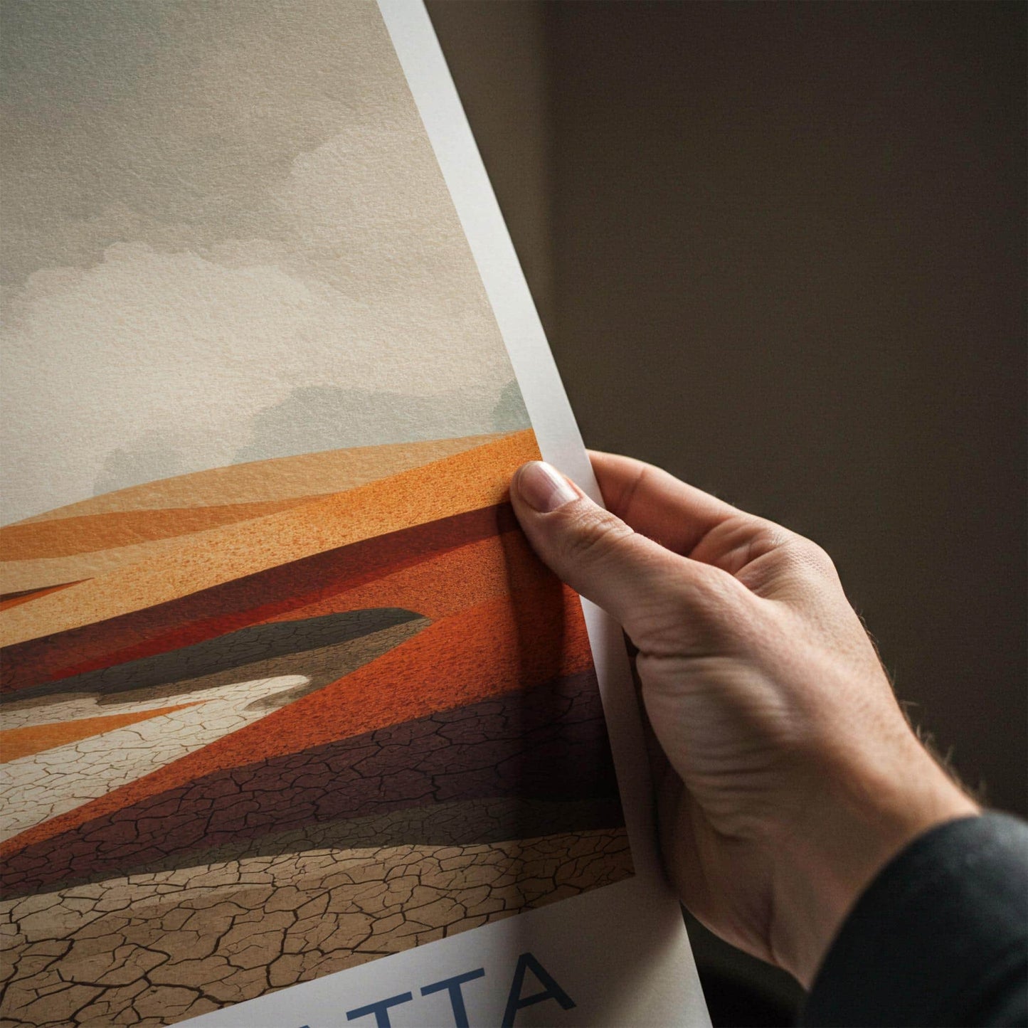 Oodnadatta Poster - Australia Travel Art - Red Desert Drybed Wall Decor