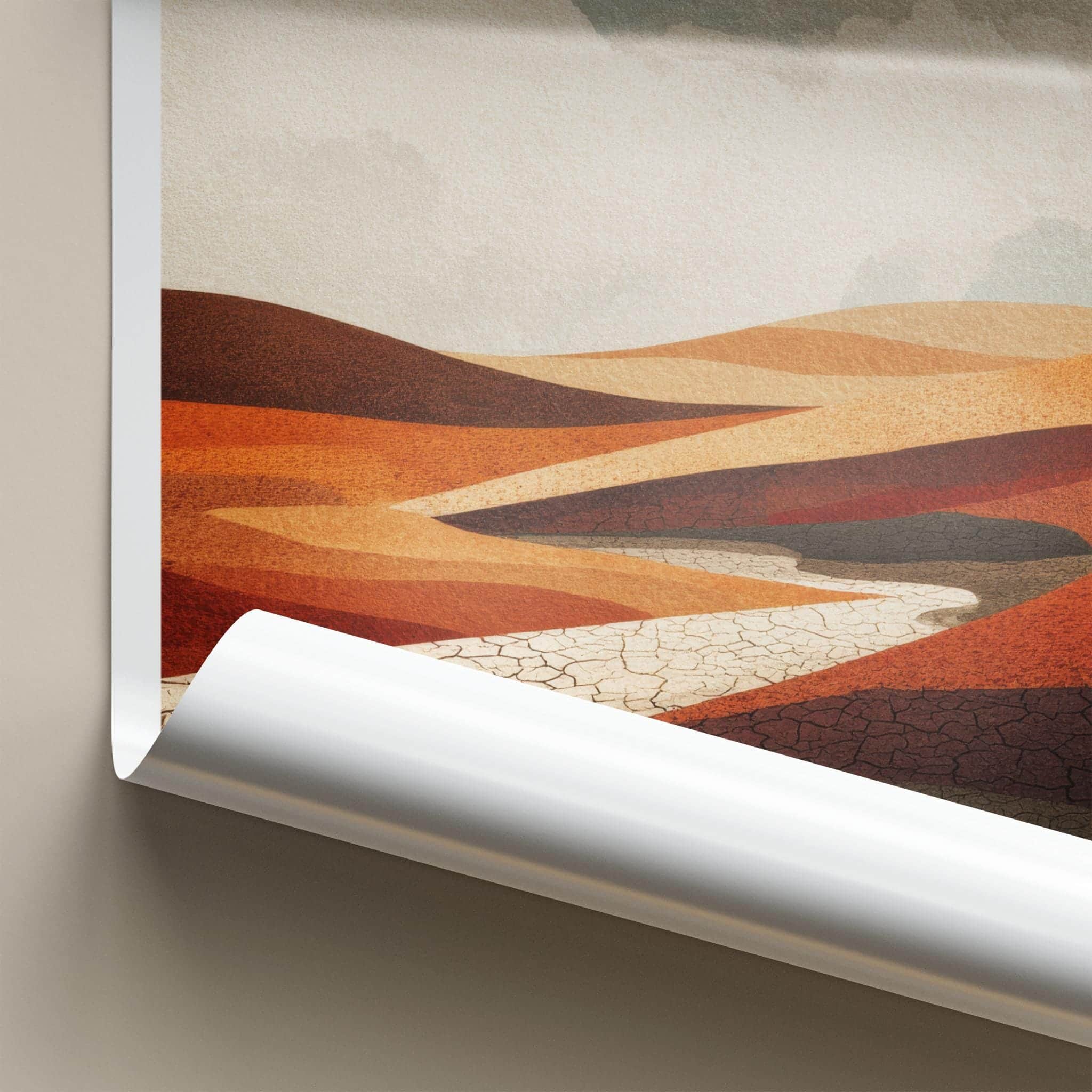Oodnadatta Poster - Australia Travel Art - Red Desert Drybed Wall Decor