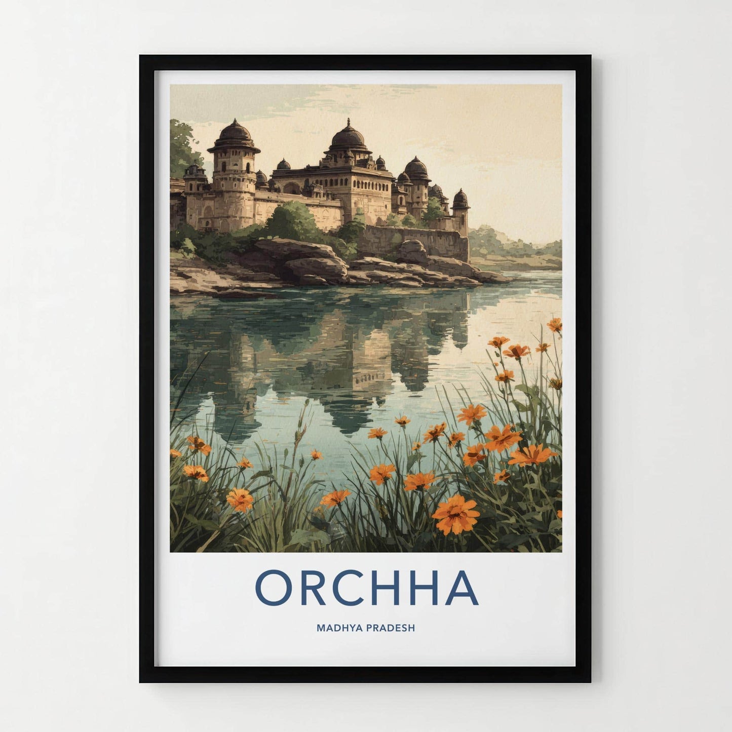 Orchha Poster - India Fine Art - Madhya Pradesh Historic Palace Waters Gift