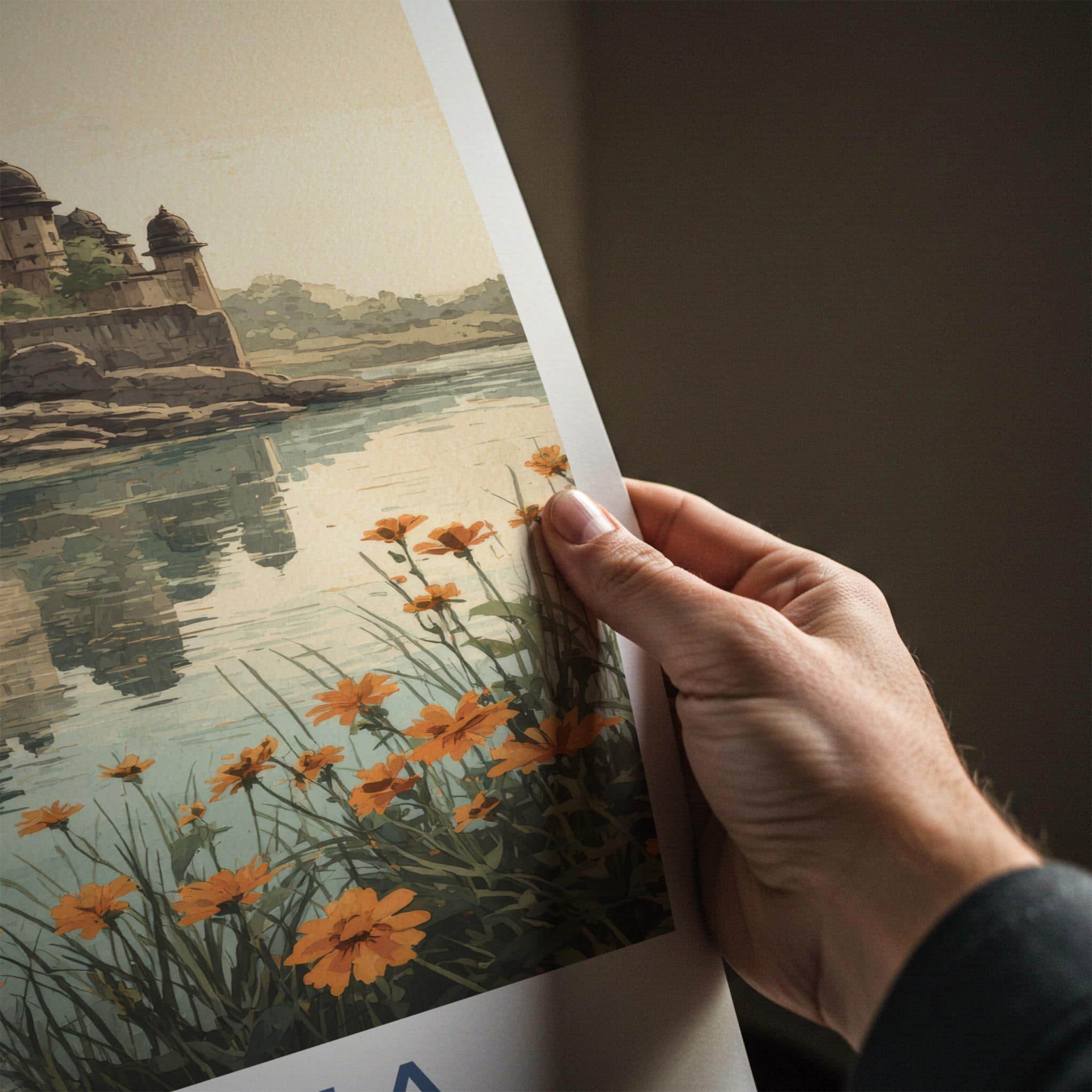 Orchha Poster - India Fine Art - Madhya Pradesh Historic Palace Waters Gift