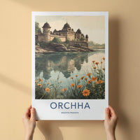 Orchha Poster - India Fine Art - Madhya Pradesh Historic Palace Waters Gift