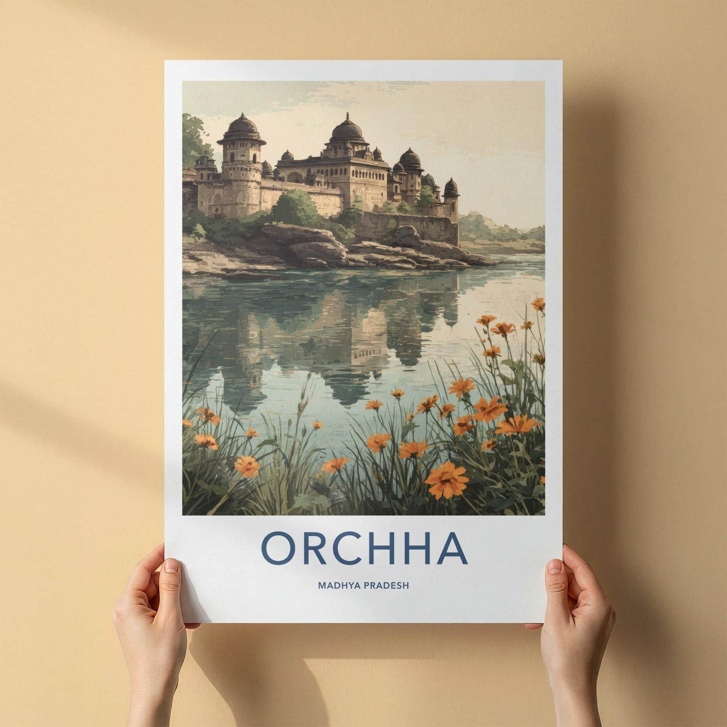 Orchha Poster - India Fine Art - Madhya Pradesh Historic Palace Waters Gift