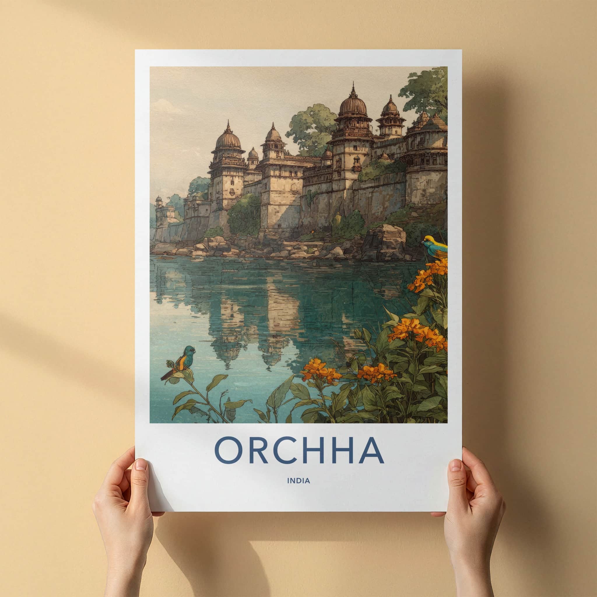 Orchha Poster - India Royal Palace Riverside Madhya Pradesh Home Decor
