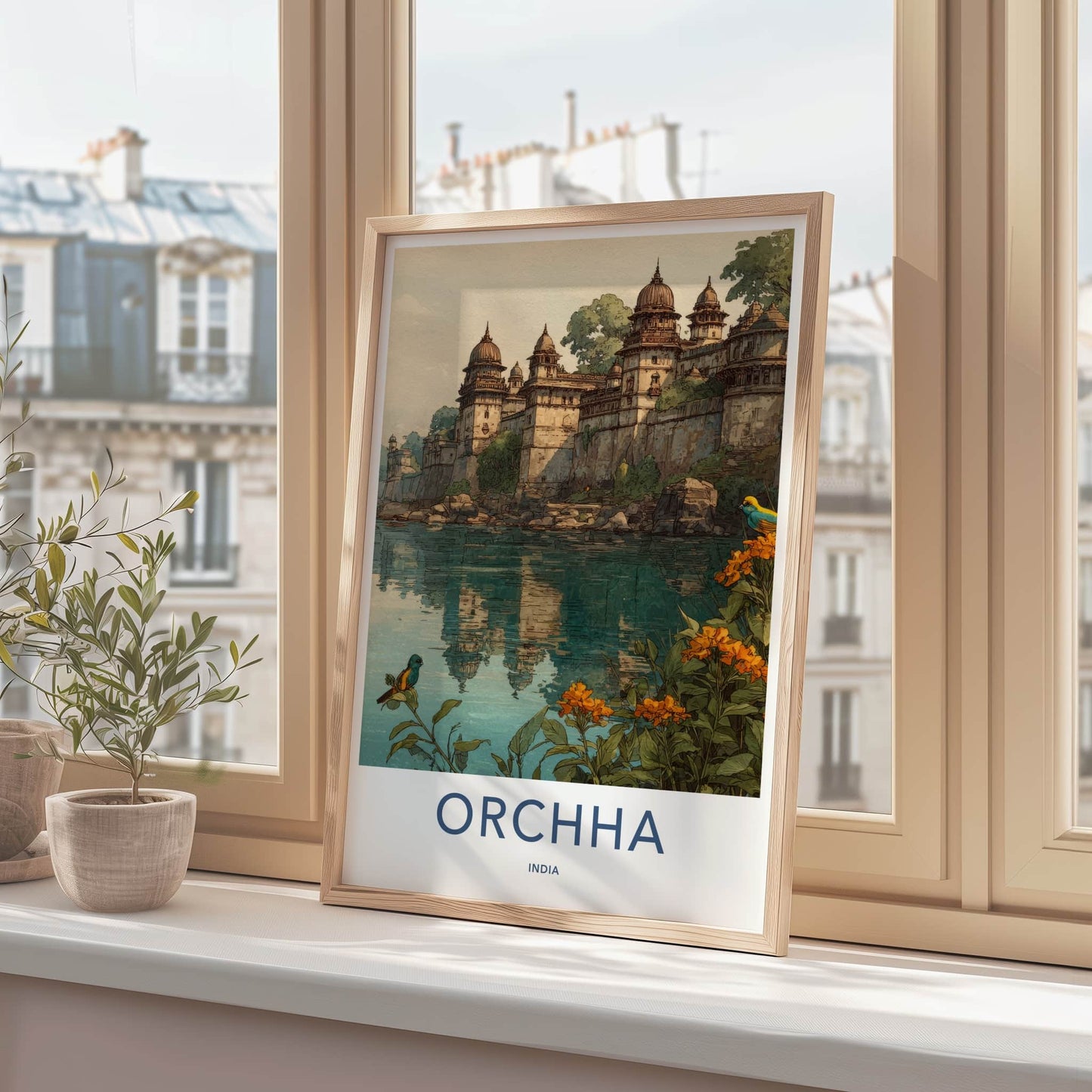 Orchha Poster - India Royal Palace Riverside Madhya Pradesh Home Decor
