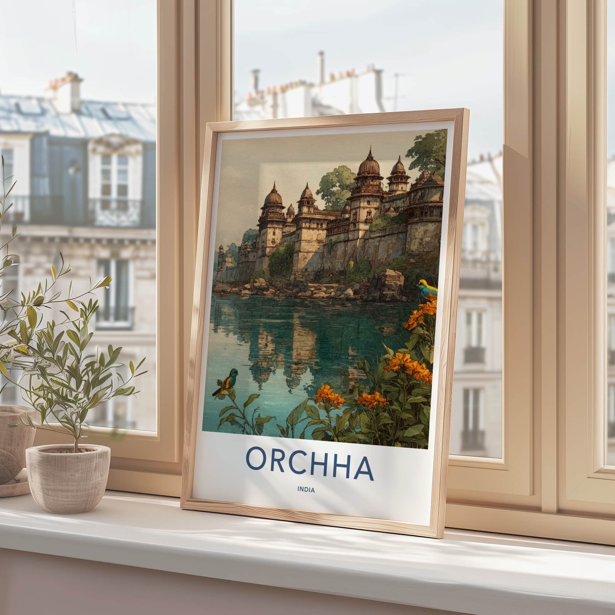 Orchha Poster - India Royal Palace Riverside Madhya Pradesh Home Decor