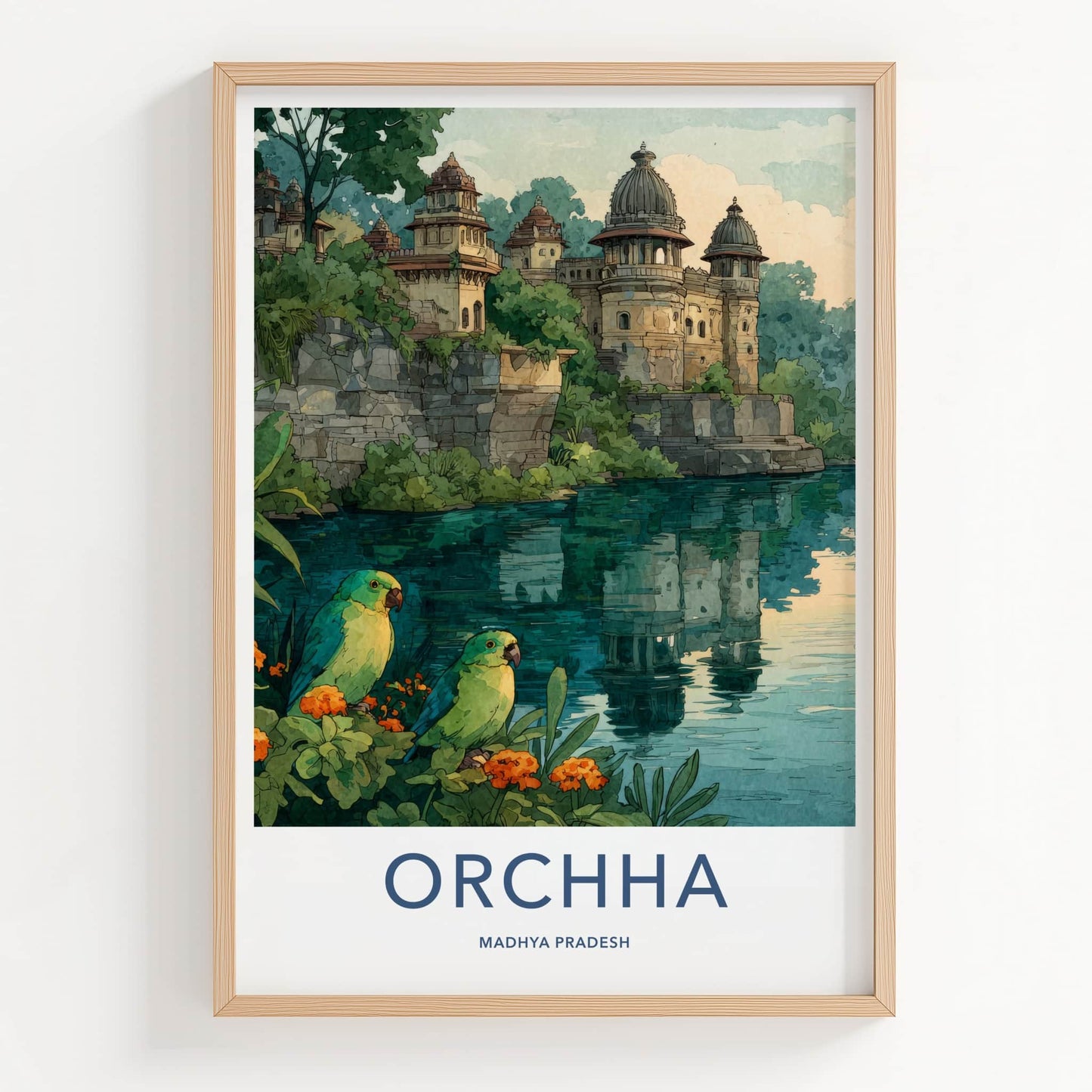 Orchha Poster - India Wall Art - Madhya Pradesh River Palaces Home Decor