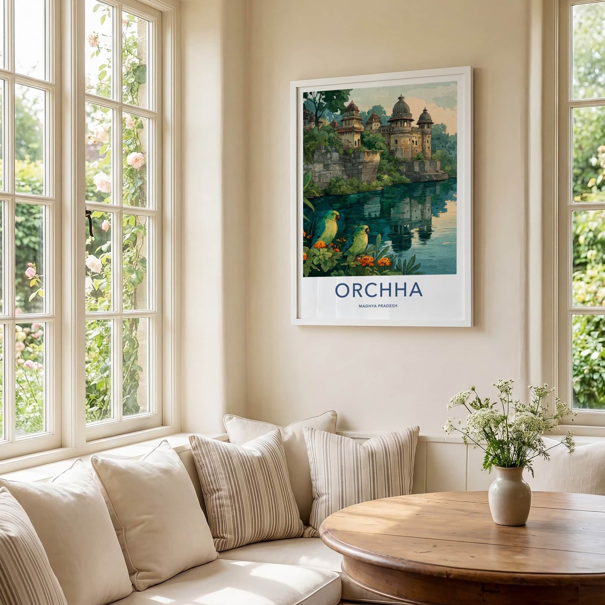 Orchha Poster - India Wall Art - Madhya Pradesh River Palaces Home Decor